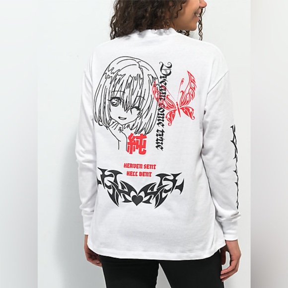 Vitriol women’s Vicky White Long Sleeve T-Shirt. Size large - Picture 2 of 9